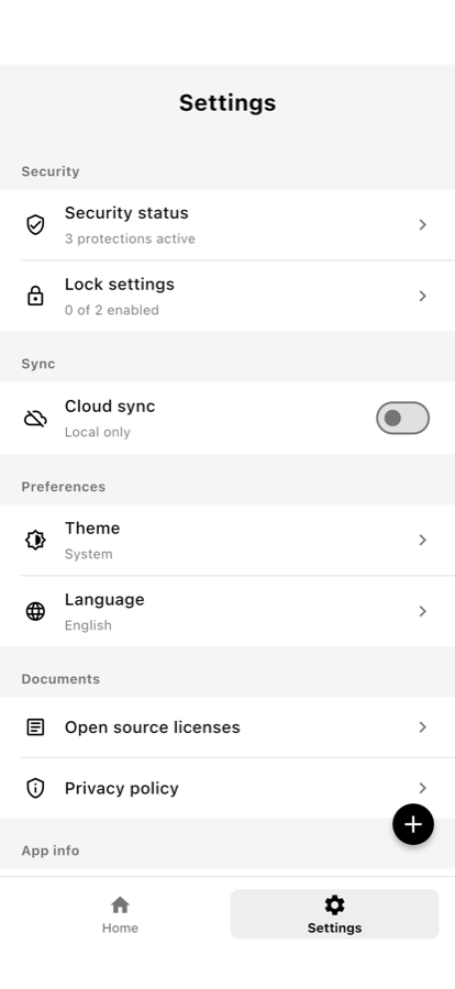 Review security and sync settings